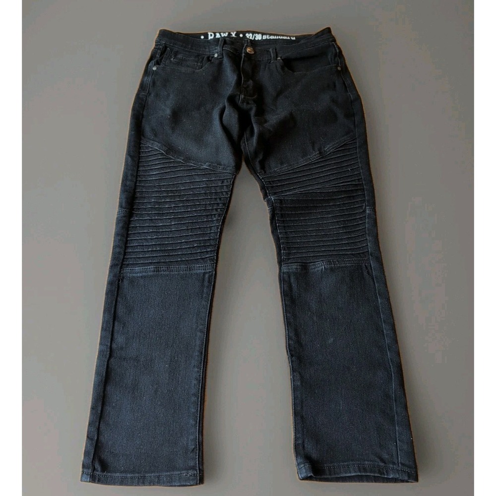 Raw X Black Moto Y2k Grunge  Pocket Denim Jeans 32 x 30 Cotton Blend Stretch GUC